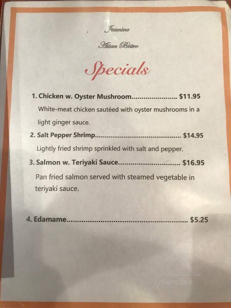 Jasmine Restaurant - Glenside, PA menu_pic