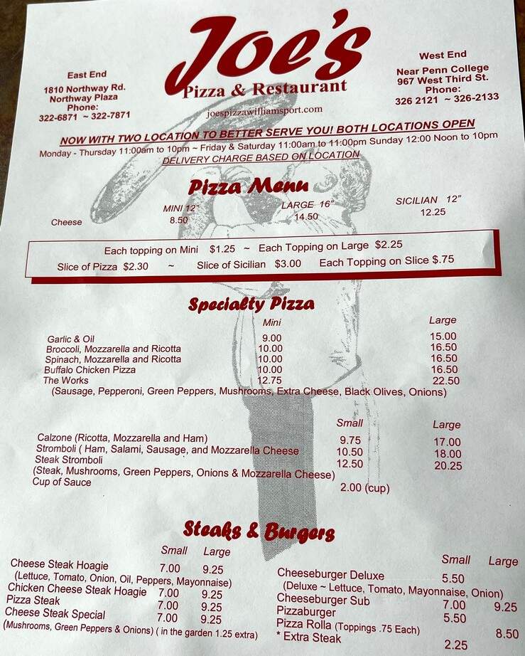 Joe's Pizza West End - Williamsport, PA