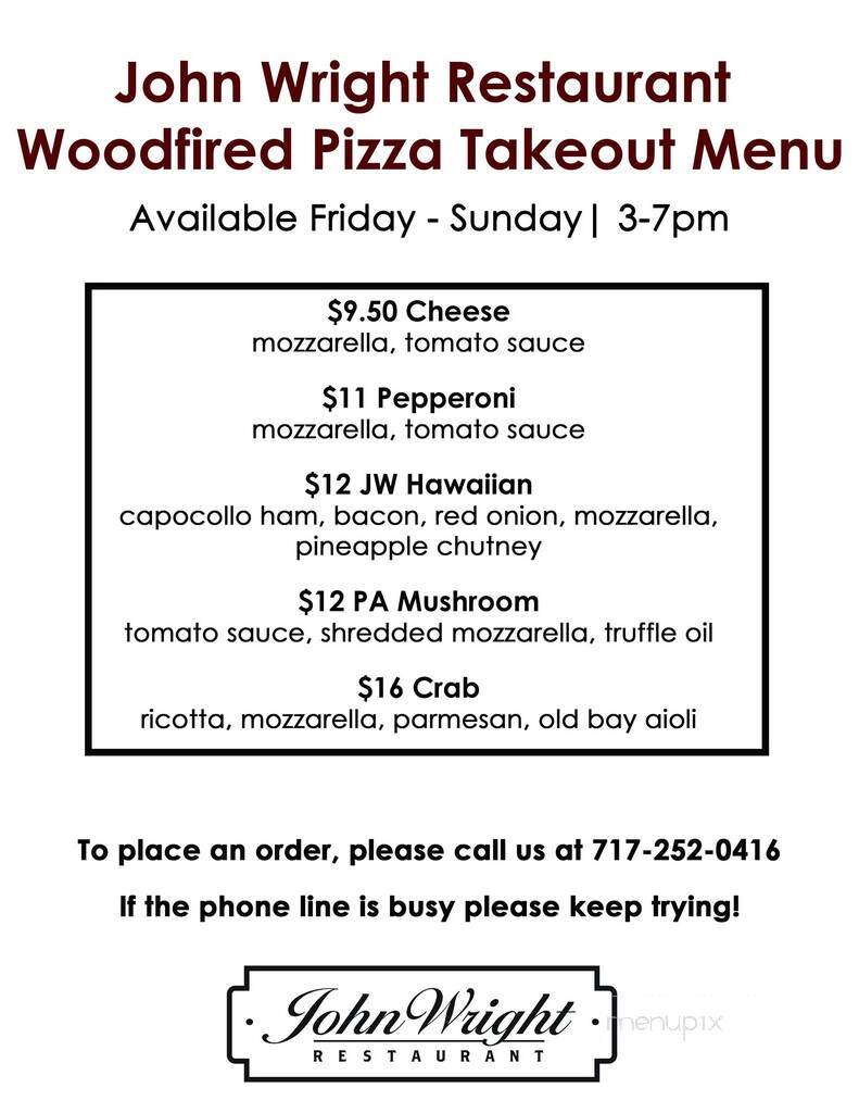 John Wright Store & Restaurant - Wrightsville, PA menu_pic