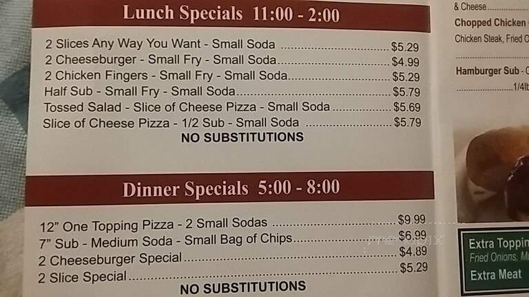 Lattuca's Sub Bar - York, PA menu_pic