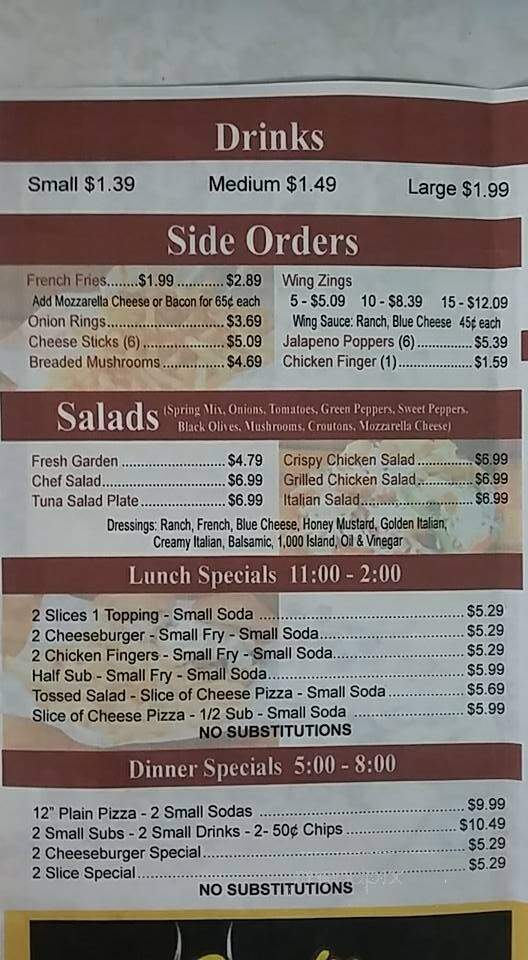 Lattuca's Sub Bar - York, PA menu_pic