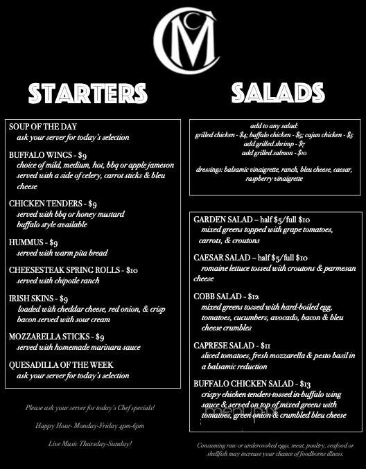 McCloskey's Bar - Ardmore, PA menu_pic