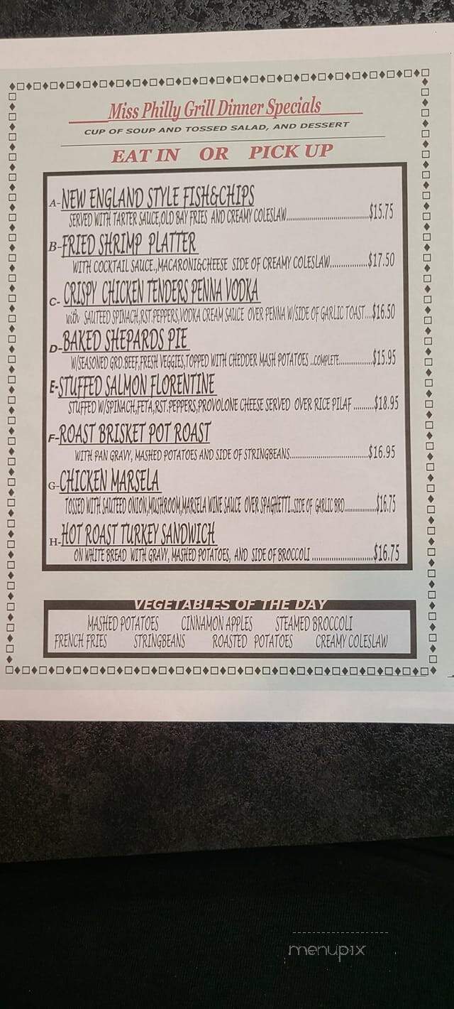 Miss Philly Grill - Huntingdon Valley, PA menu_pic