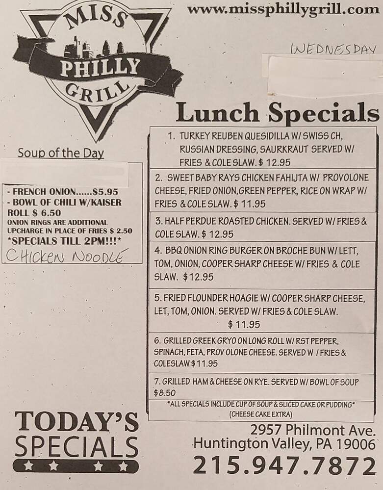 Miss Philly Grill - Huntingdon Valley, PA menu_pic