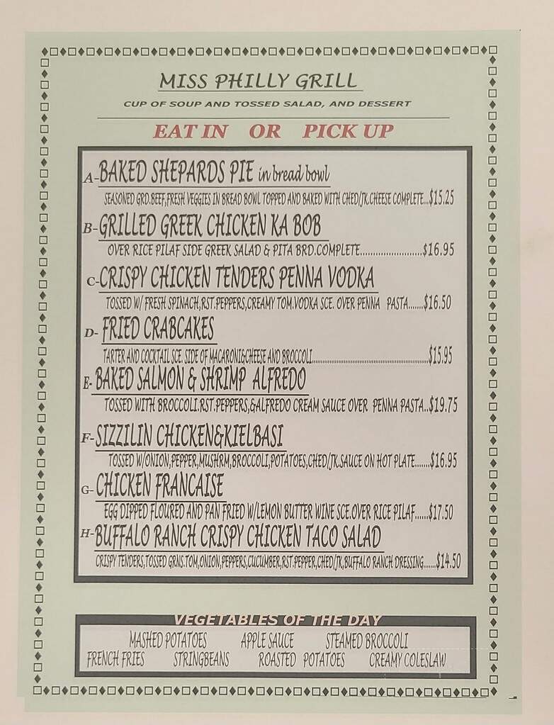 Miss Philly Grill - Huntingdon Valley, PA menu_pic