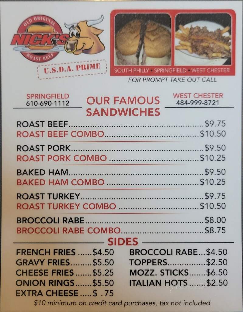 Nick's Old Original Roast Beef - Springfield, PA