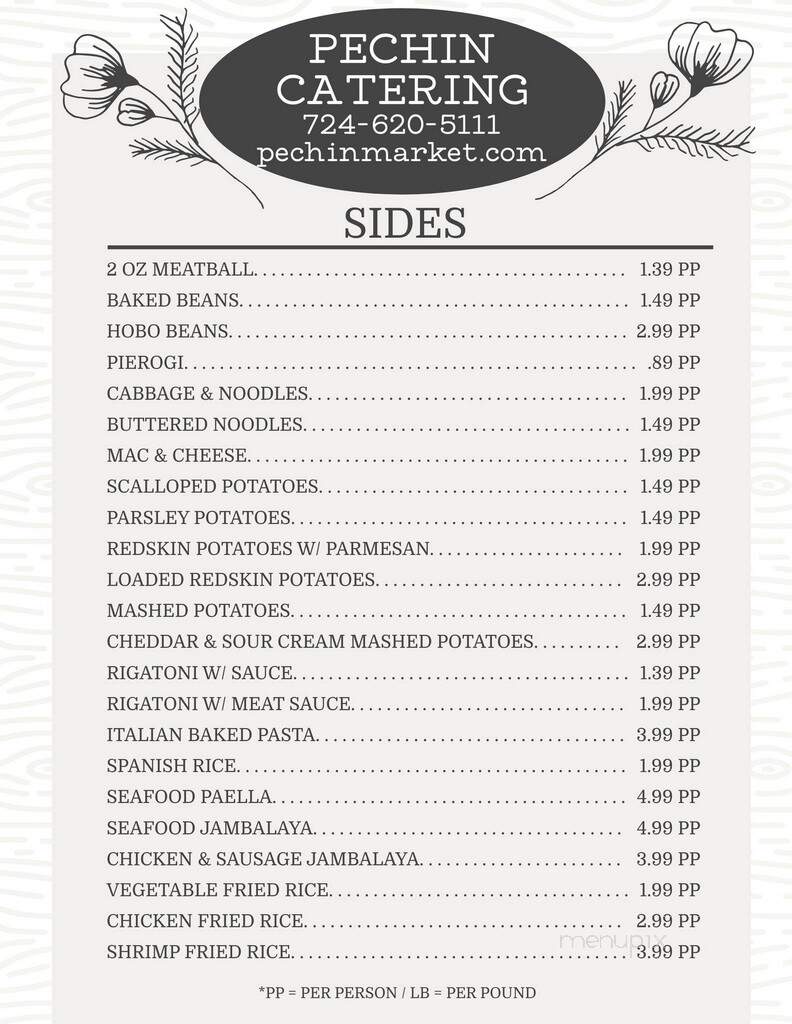Pechin Firehouse Restaurant - Connellsville, PA menu_pic