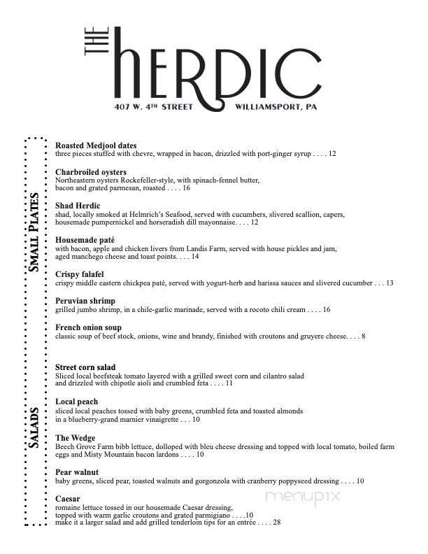Peter Herdic House Restaurant - Williamsport, PA menu_pic
