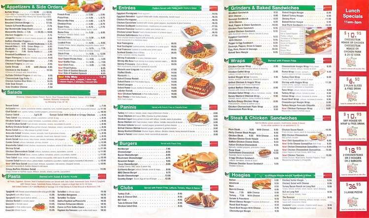 Pizza Roma - Gibsonia, PA menu_pic