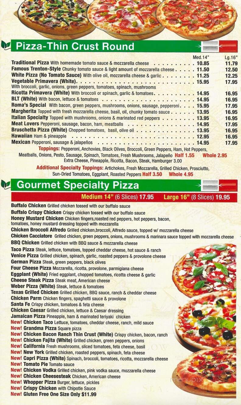 Pizza Roma - Gibsonia, PA menu_pic