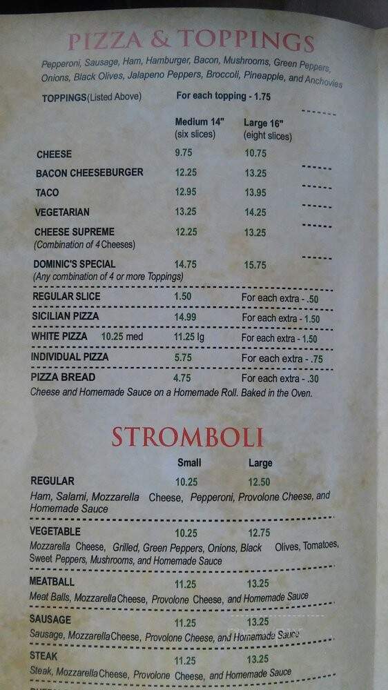 Roberto's Pizza - Camp Hill, PA menu_pic