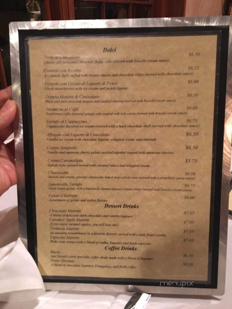 San Nicola Trattoria Restaurant - Berwyn, PA menu_pic