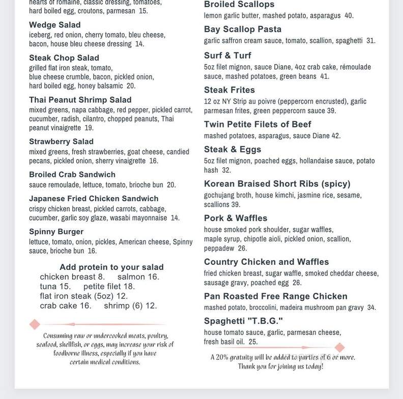 Spinnerstown Hotel - Quakertown, PA menu_pic