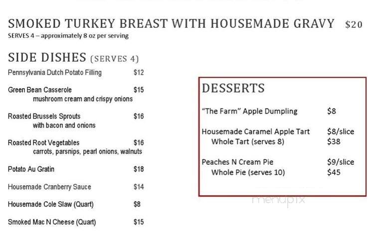 Spinnerstown Hotel - Quakertown, PA menu_pic