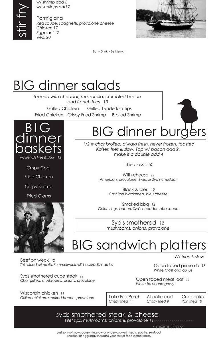 Syd's Place - Erie, PA menu_pic