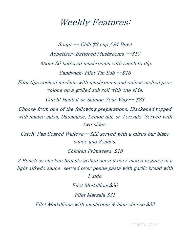 Syd's Place - Erie, PA menu_pic
