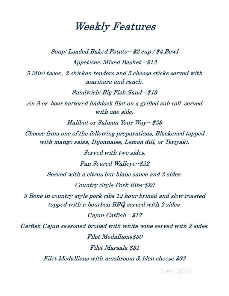 Syd's Place - Erie, PA menu_pic