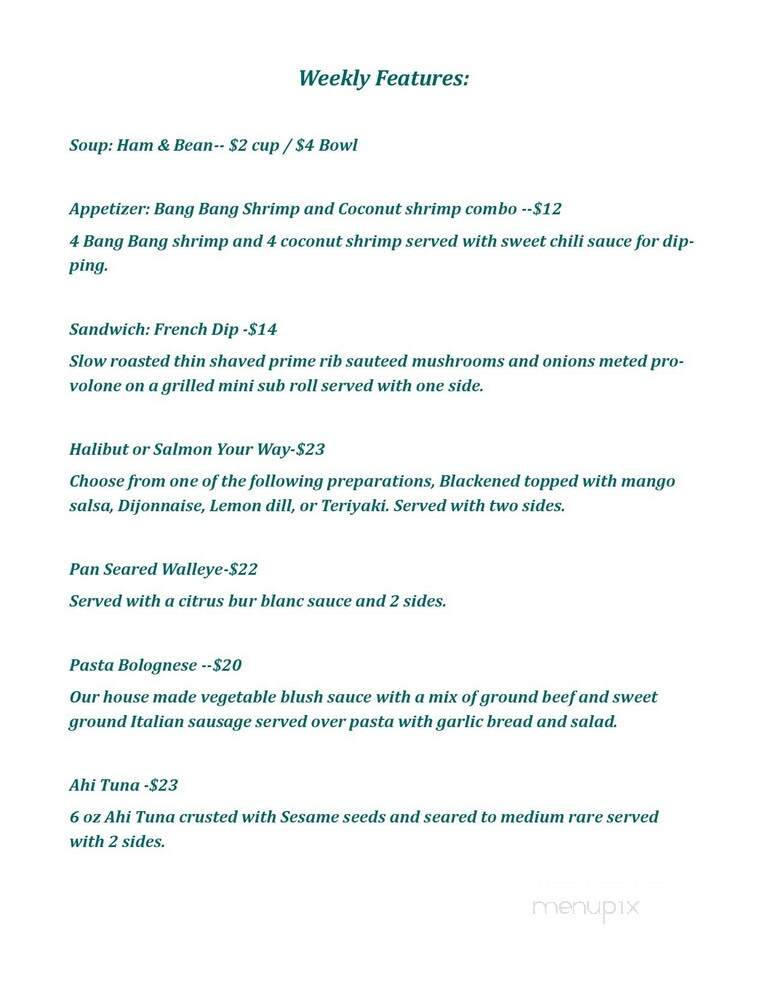 Syd's Place - Erie, PA menu_pic