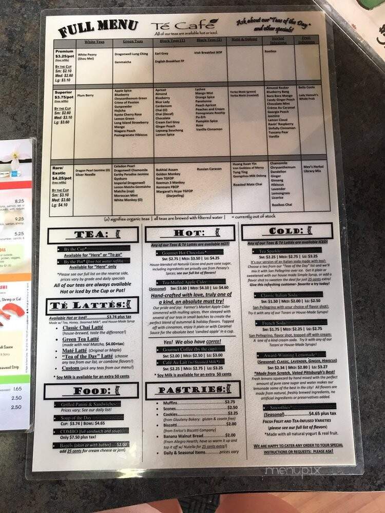 Te Cafe - Pittsburgh, PA menu_pic