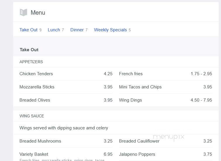 Tiadaghton Inn - Jersey Shore, PA menu_pic