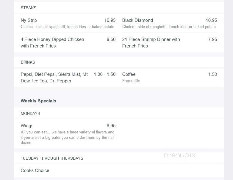 Tiadaghton Inn - Jersey Shore, PA menu_pic