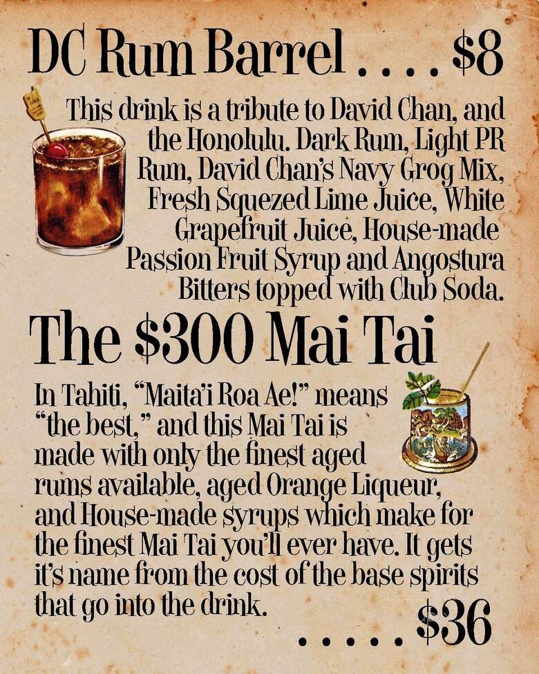 Tiki Lounge - Pittsburgh, PA menu_pic
