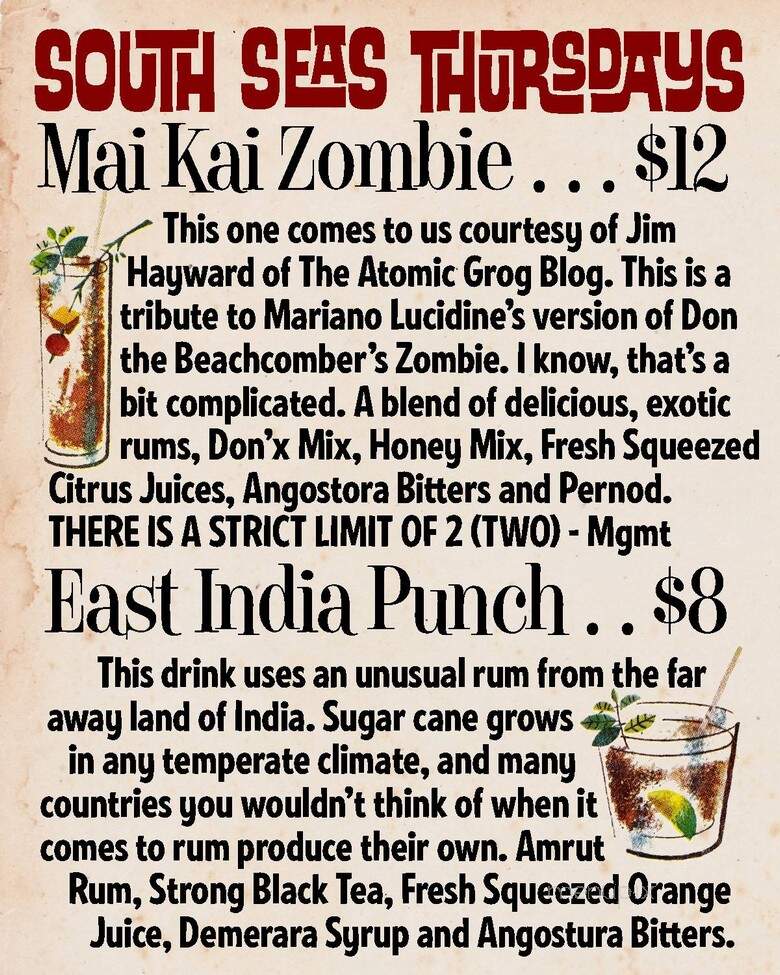 Tiki Lounge - Pittsburgh, PA menu_pic