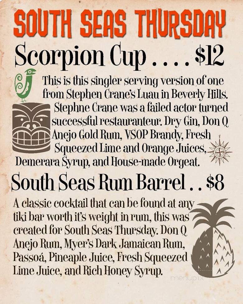 Tiki Lounge - Pittsburgh, PA menu_pic