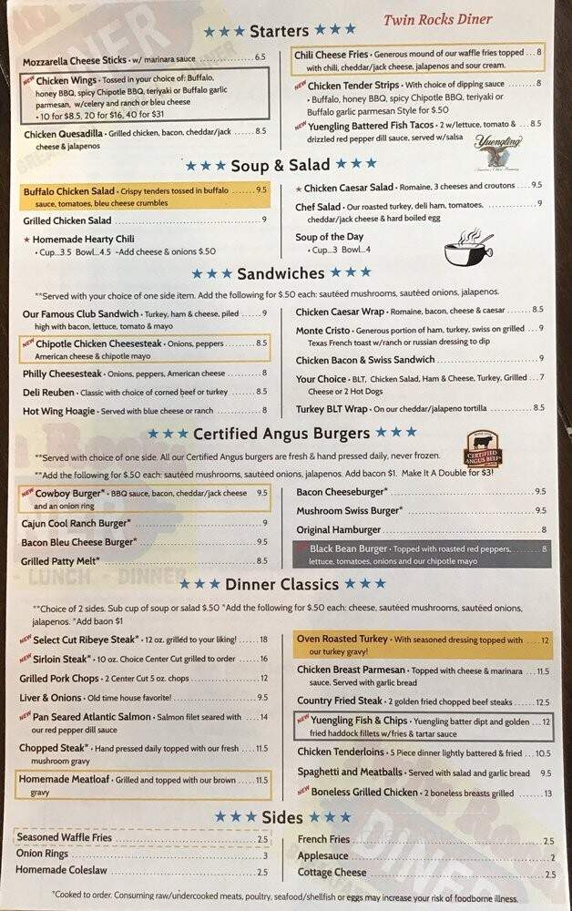 Twin Rocks Restaurant - Lake Ariel, PA menu_pic