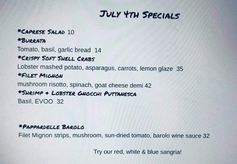 Maria's Seaside Cafe - Westerly, RI menu_pic