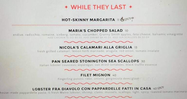 Maria's Seaside Cafe - Westerly, RI menu_pic