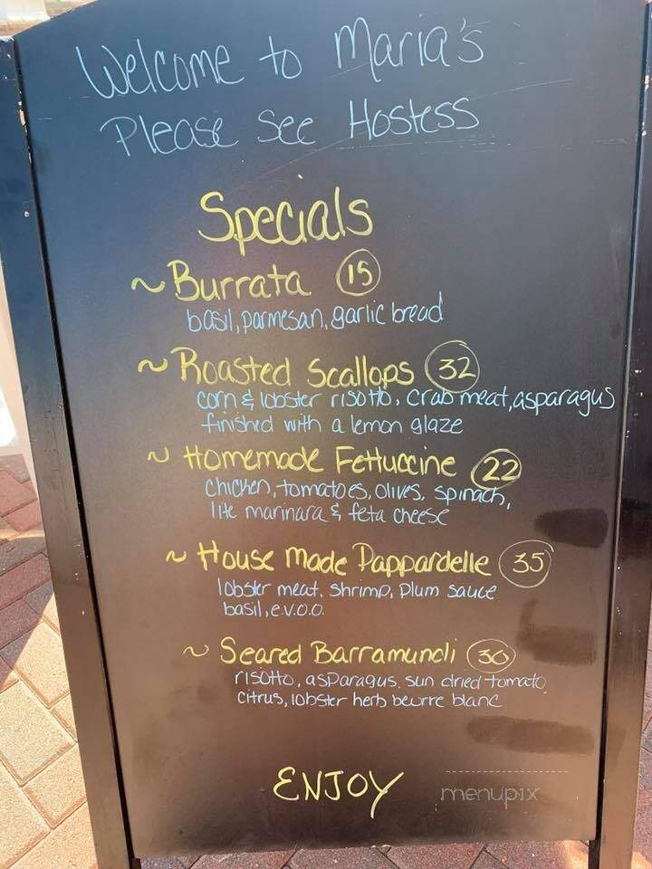 Maria's Seaside Cafe - Westerly, RI menu_pic