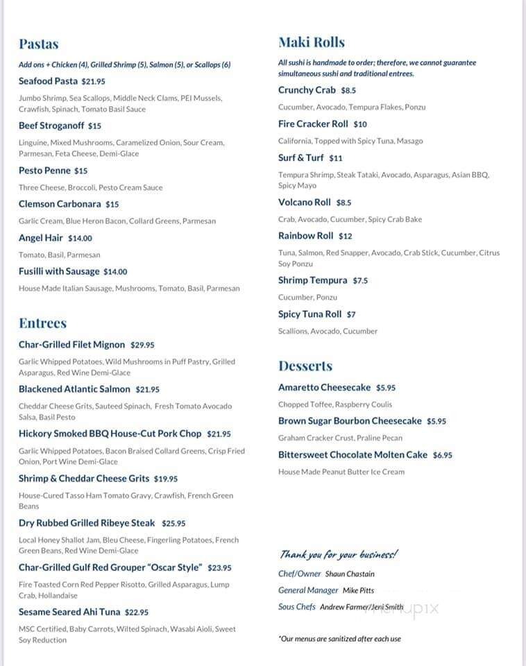 Blue Heron Restaurant & Sushi - Clemson, SC menu_pic