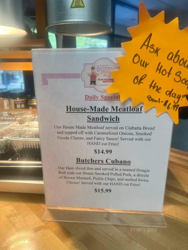 Butchers Deli & Sub Shop - Bluffton, SC menu_pic