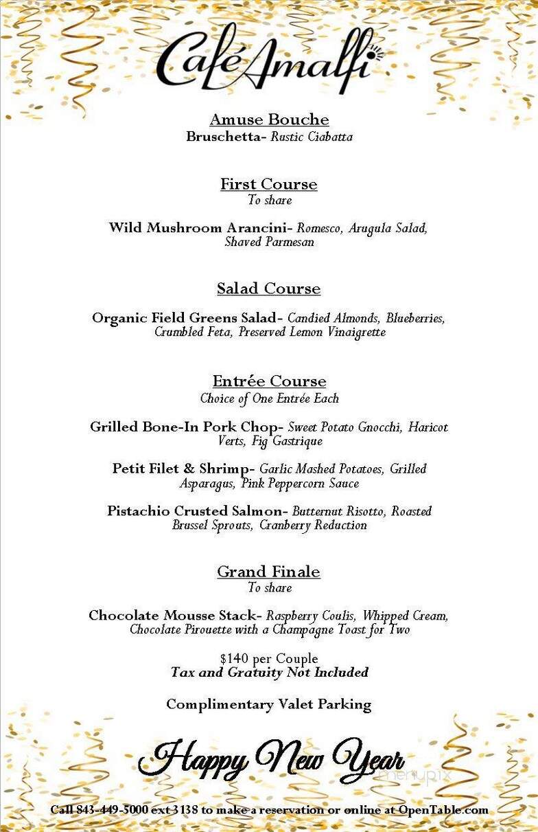 Cafe Amalfi - Myrtle Beach, SC menu_pic