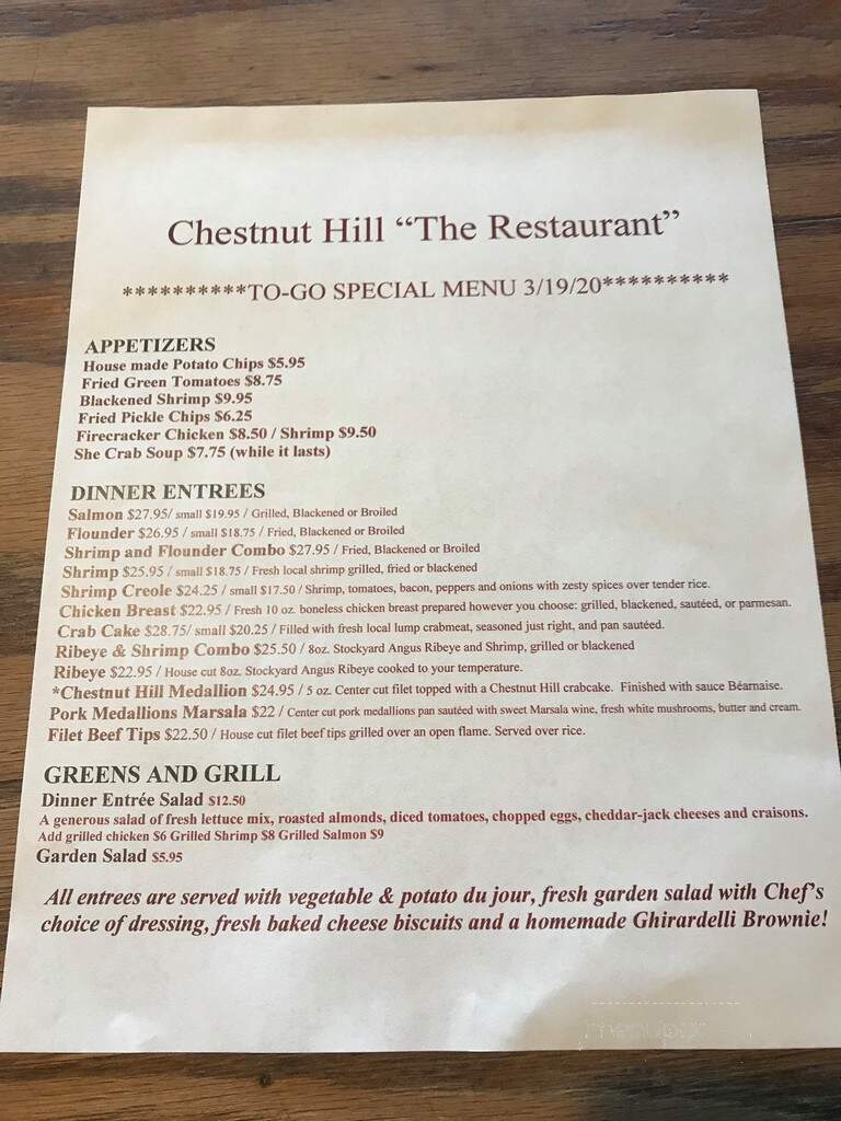 Chestnut Hill Restaurant - Myrtle Beach, SC