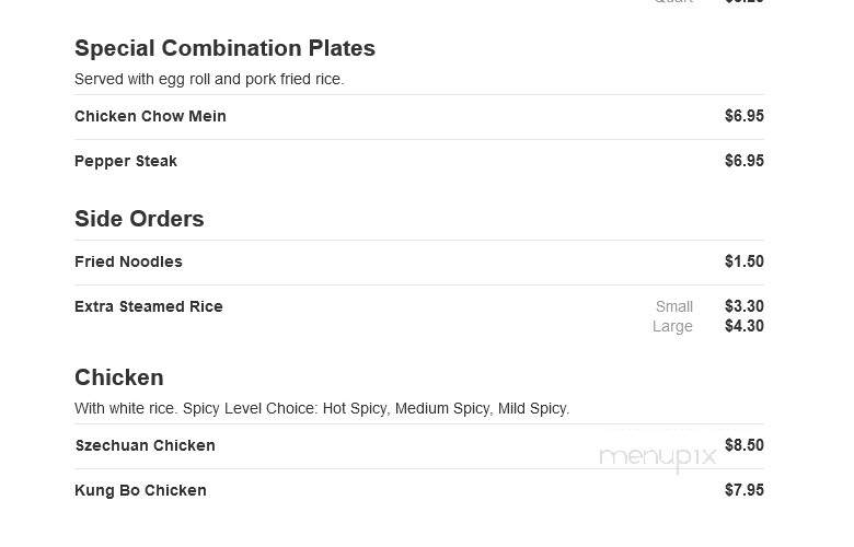 China Buffet - Sumter, SC menu_pic