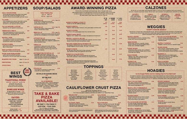 Giuseppi's Pizza & Pasta - Hilton Head Island, SC menu_pic