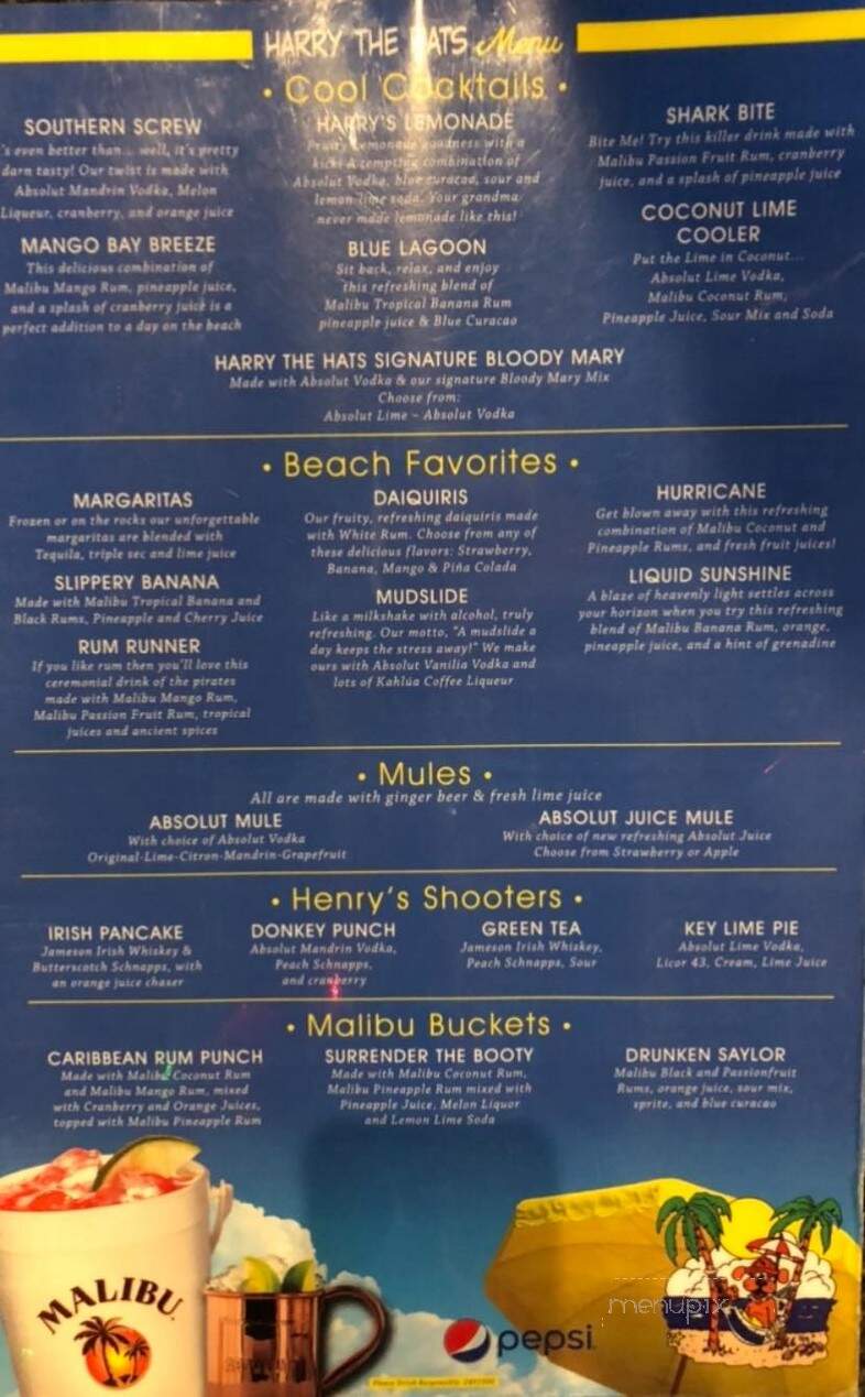 Harry The Hat's - Myrtle Beach, SC menu_pic