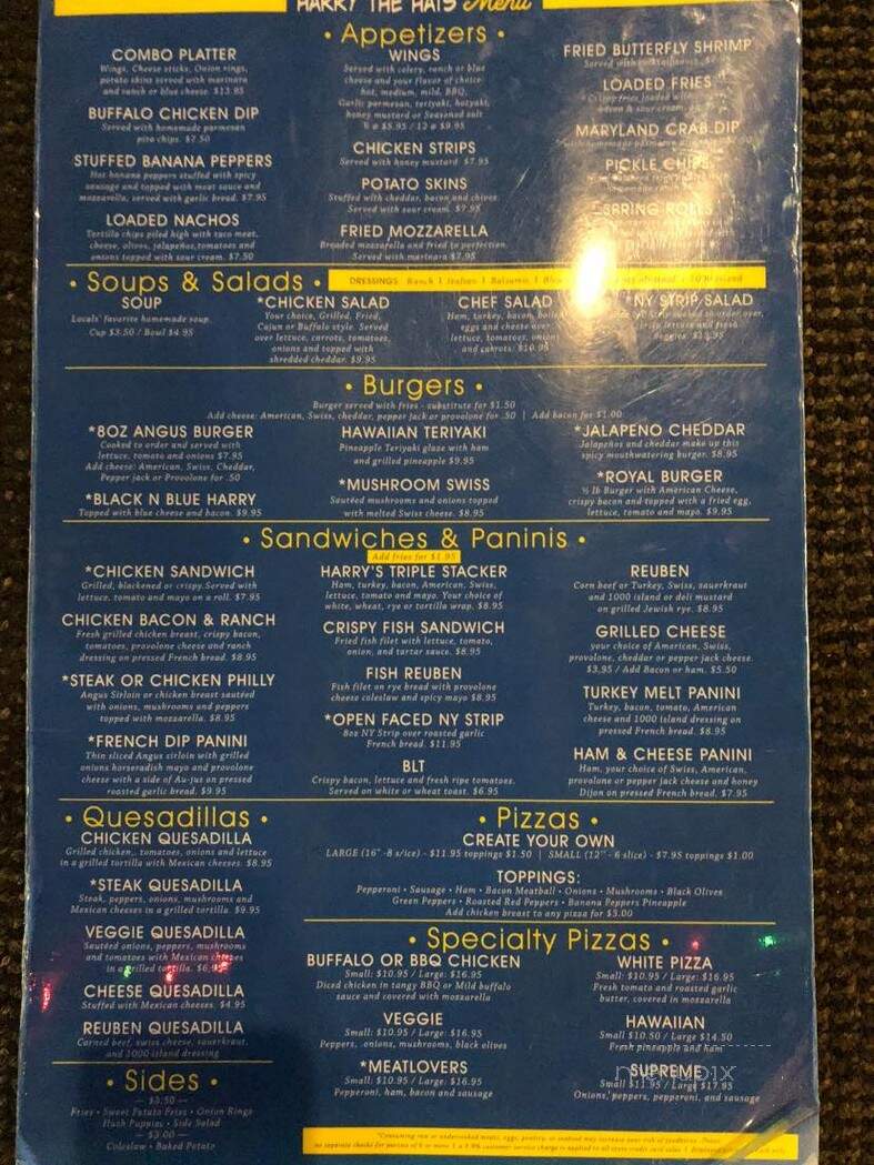 Harry The Hat's - Myrtle Beach, SC menu_pic