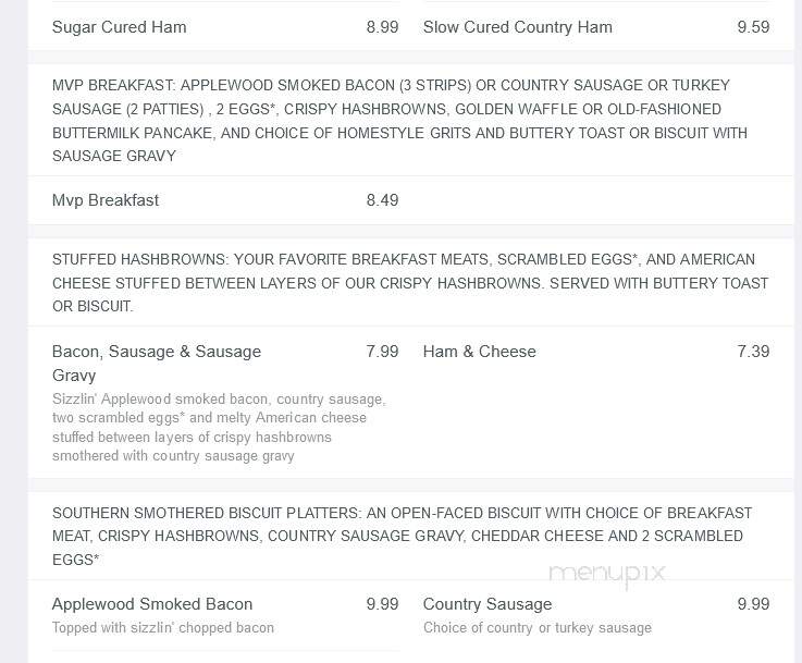 Huddle House - Barnwell, SC menu_pic