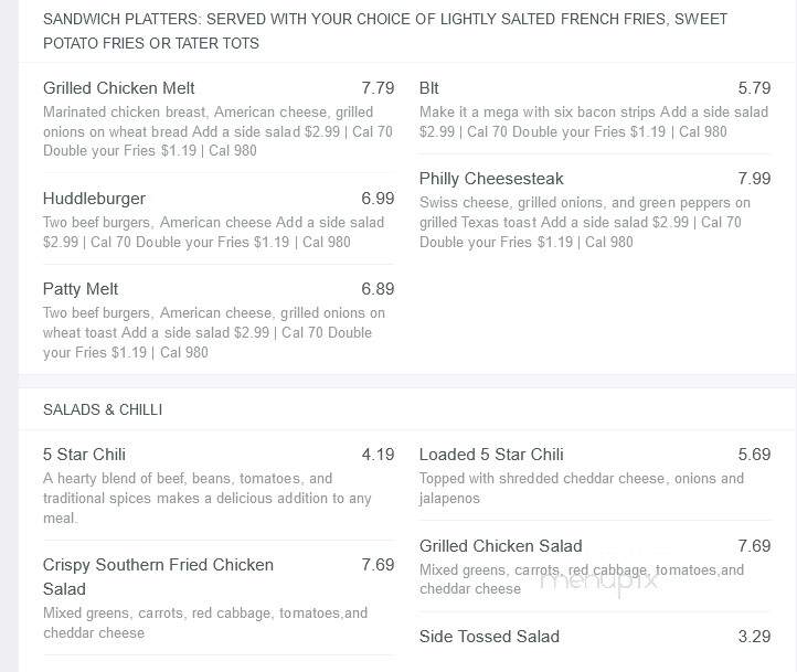 Huddle House - Barnwell, SC menu_pic