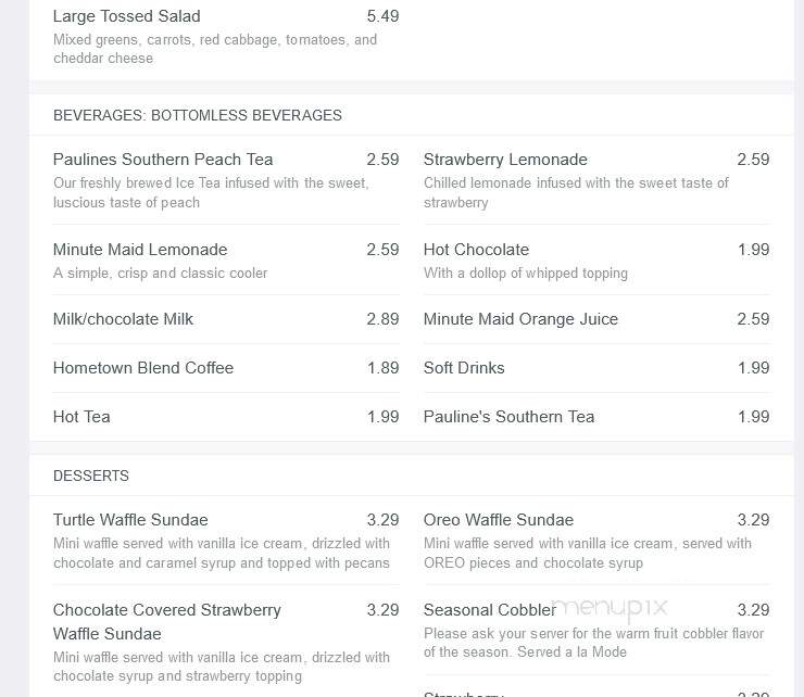 Huddle House - Barnwell, SC menu_pic