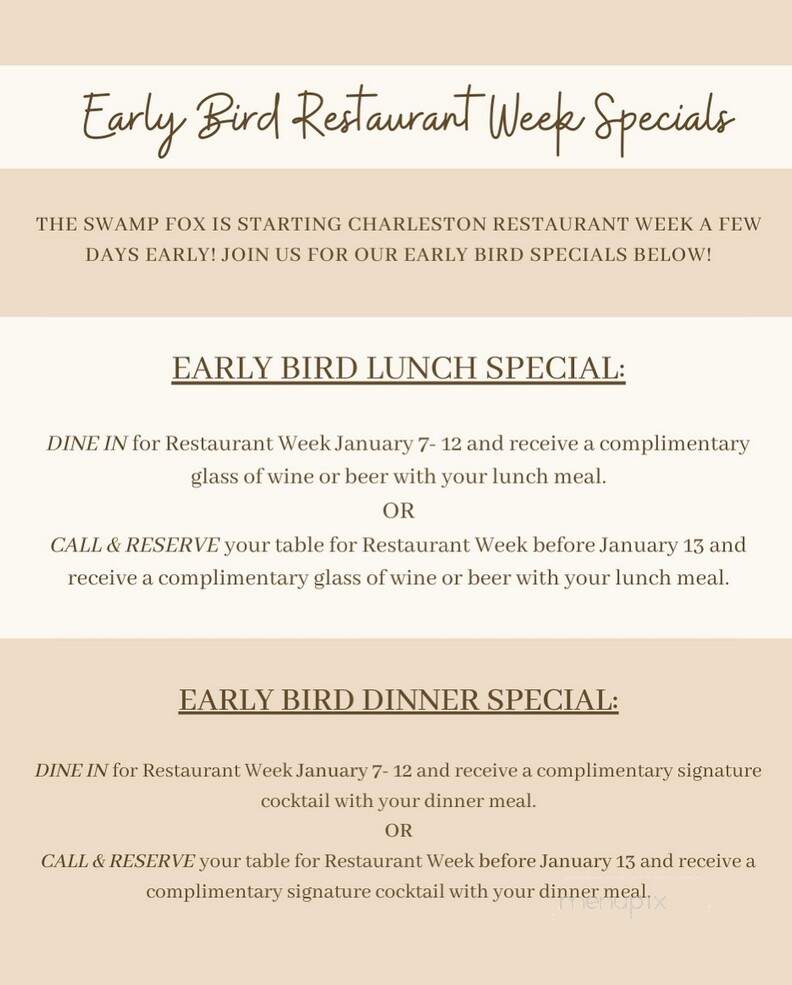 Swamp Fox Restaurant - Charleston, SC