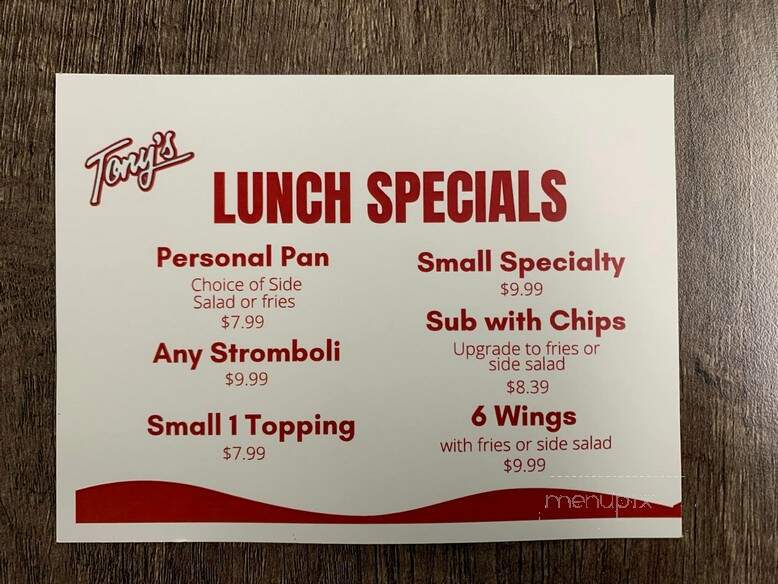 Tony's Pizza & Sub - Fountain Inn, SC menu_pic