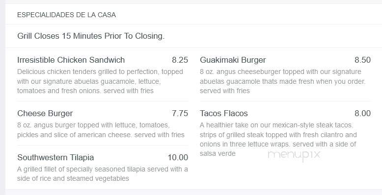 Amigo Mexican Restaurant - East Ridge, TN menu_pic