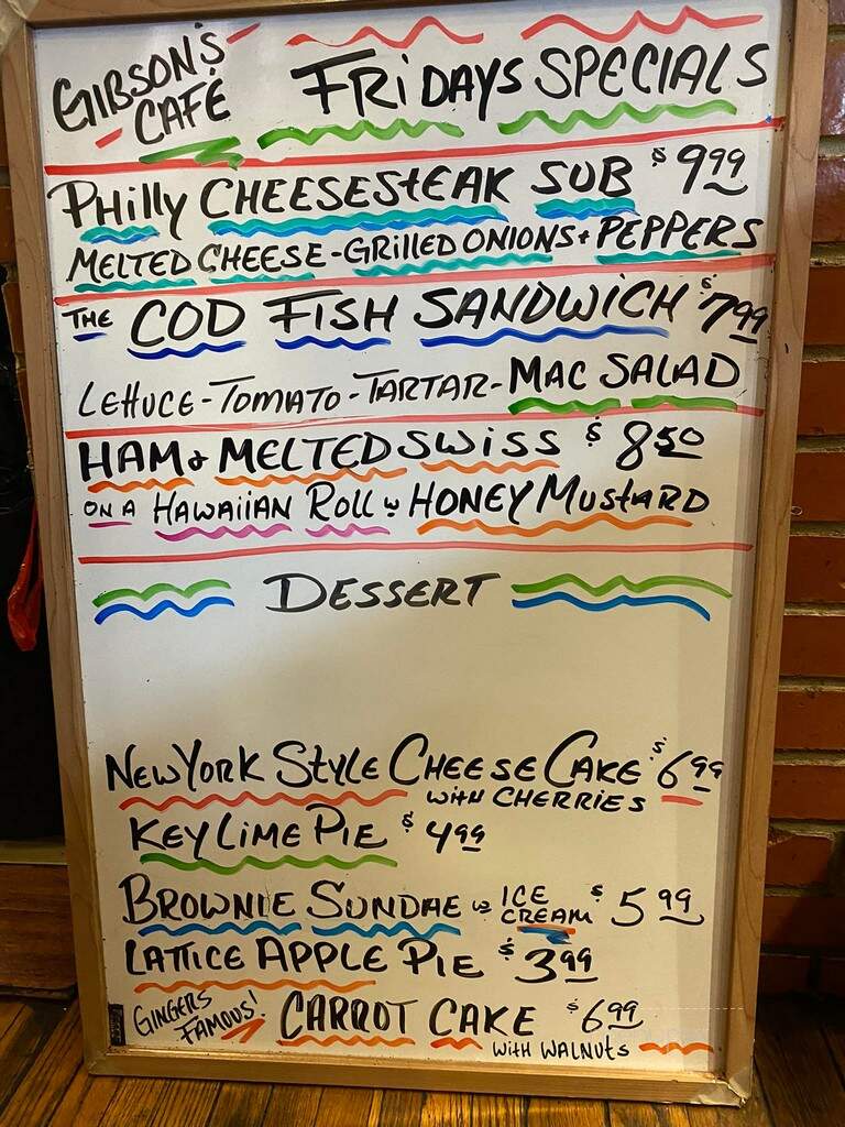 Gibson's Cafe - Lafayette, TN menu_pic