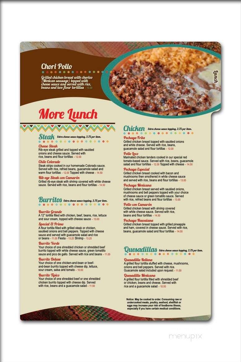 Los Portales - Jackson, TN menu_pic