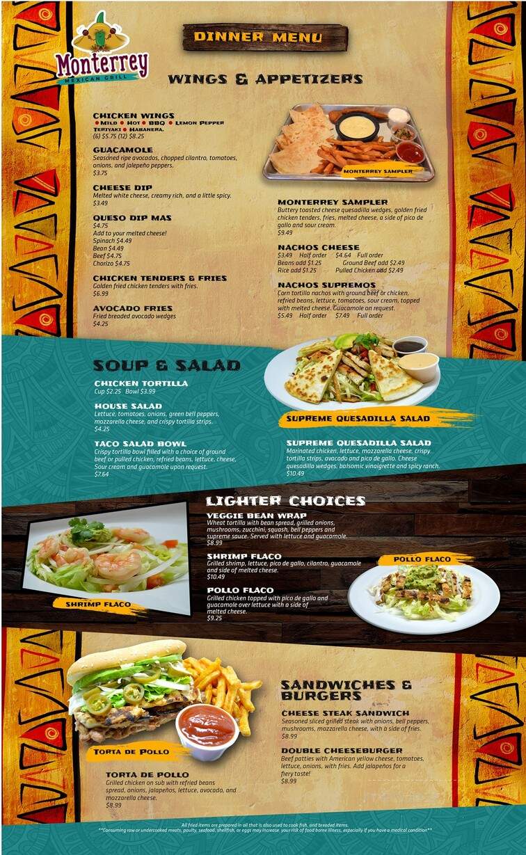 Monterrey Mexican Restaurant - Athens, TN menu_pic