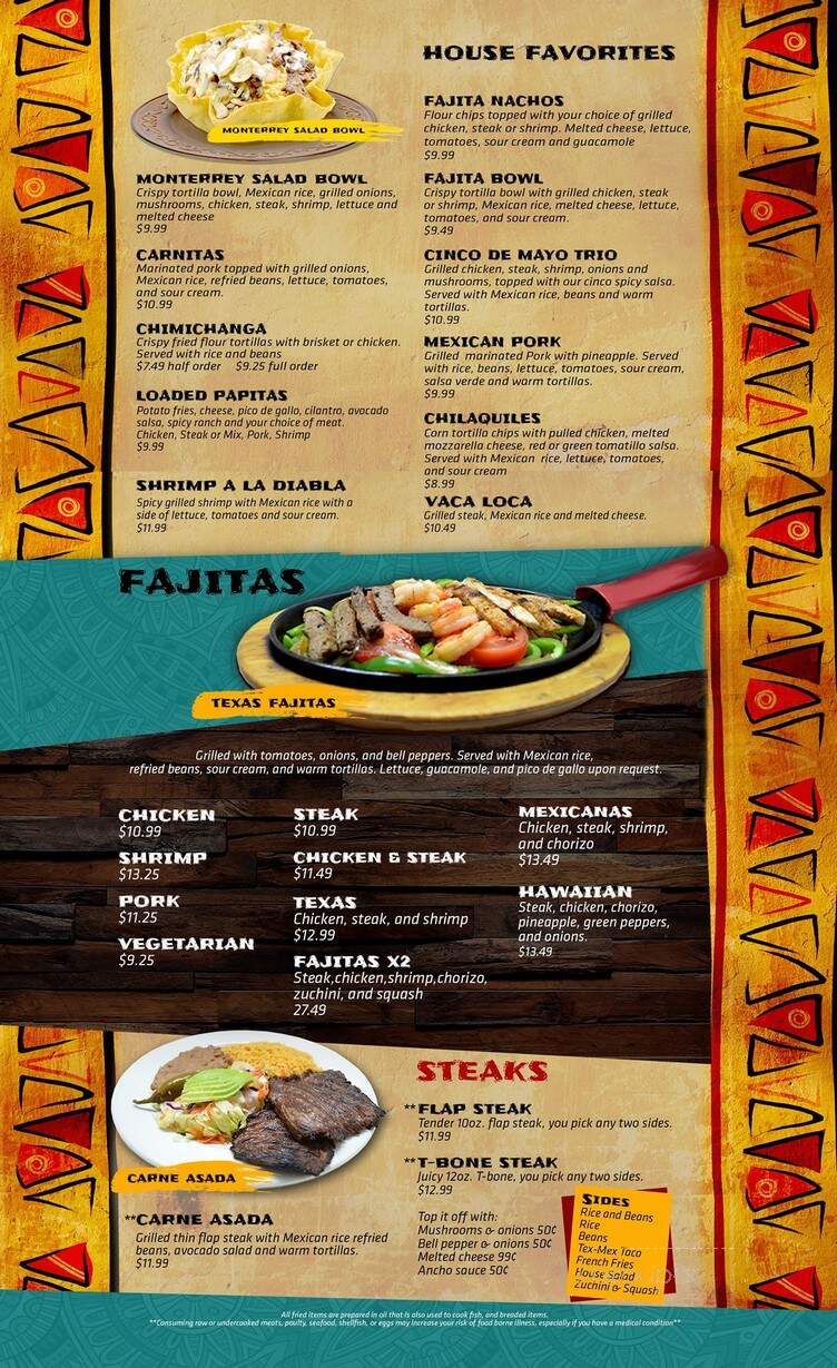 Monterrey Mexican Restaurant - Athens, TN menu_pic